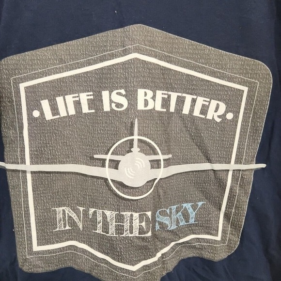 Life Is Better In The Sky Flying Airplane Pilot Gift T-Shirt Mens Size XL - Picture 2 of 4